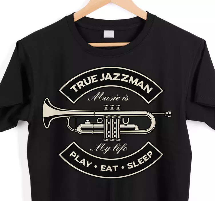 True jazzman design of trumpet custom t-shirt - TenStickers