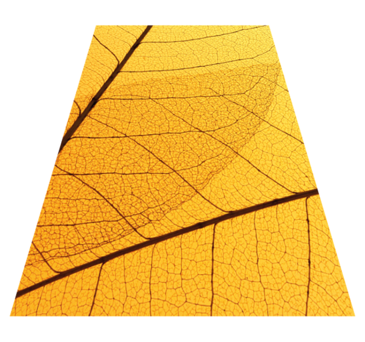 Botanical leaf design yellow vinyl rug - TenStickers
