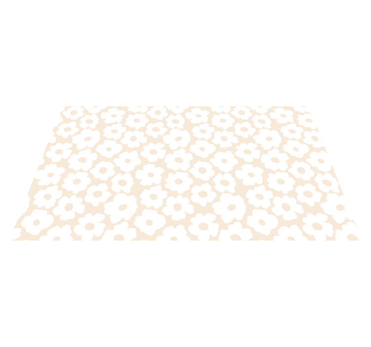 White poppy flower vinyl rug - TenStickers