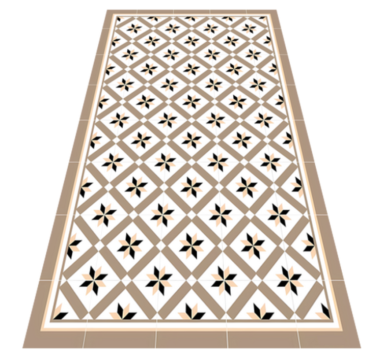 Hydraulic Brown kitchen vinyl rug - TenStickers