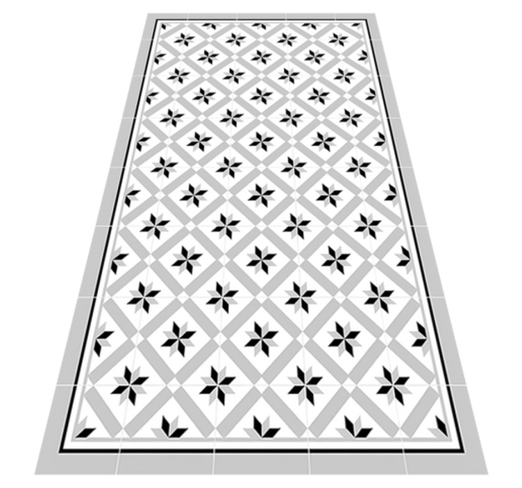 Hydraulic Grey kitchen vinyl rug - TenStickers