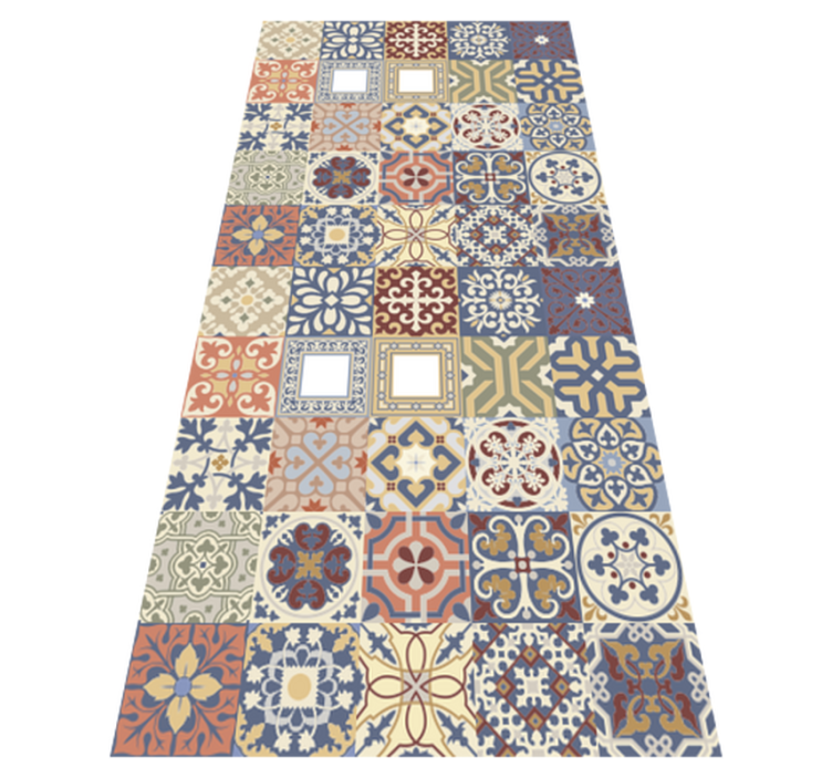 Multicolor hydraulic kitchen vinyl rug - TenStickers