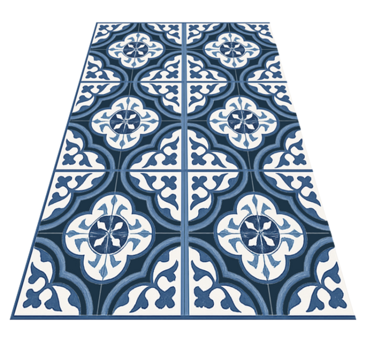 Blue "majorica" portuguese living room vinyl rug - TenStickers