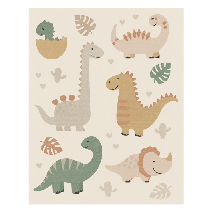 Beige Jurassic design vinyl rug - TenStickers