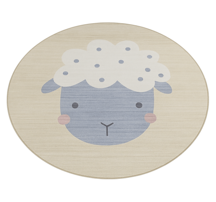 Beige baby sheep vinyl rug - TenStickers
