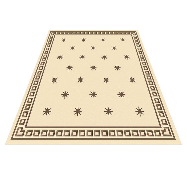 Vintage beige motif kitchen vinyl rug - TenStickers