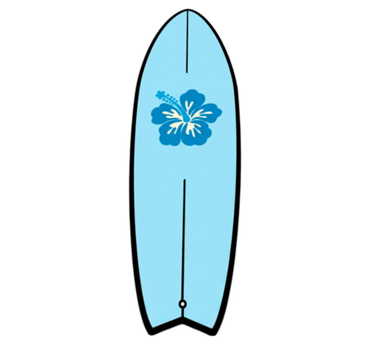 Nature vinyl rug hawaiian flower surfboard - TenStickers