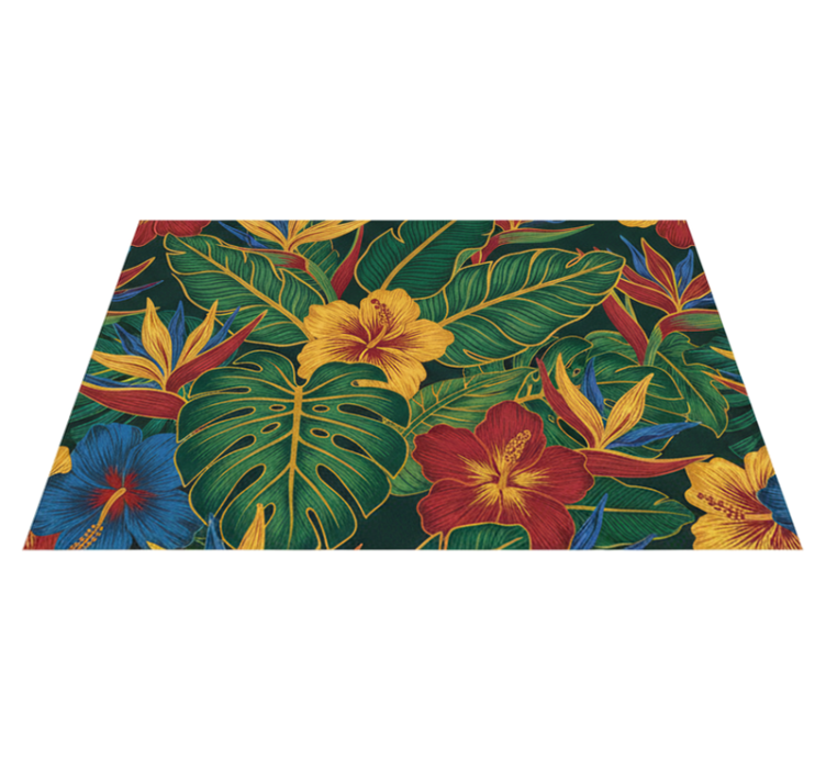 Living room vinyl rug with tropical plants - TenStickers