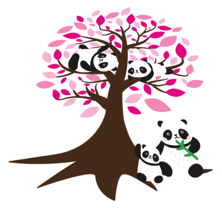 Animal vinyl rug featuring a panda tree design - TenStickers