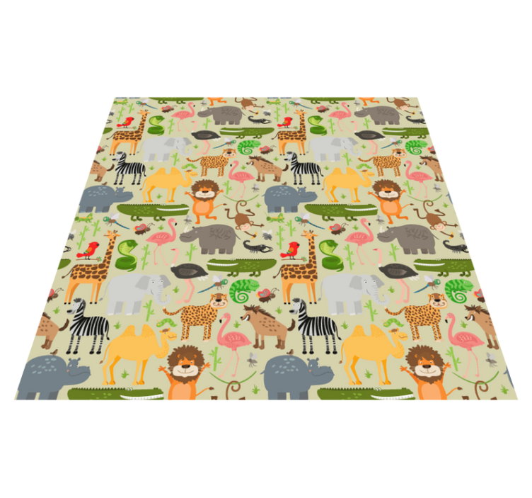 Animal vinyl rug jungle animal design - TenStickers