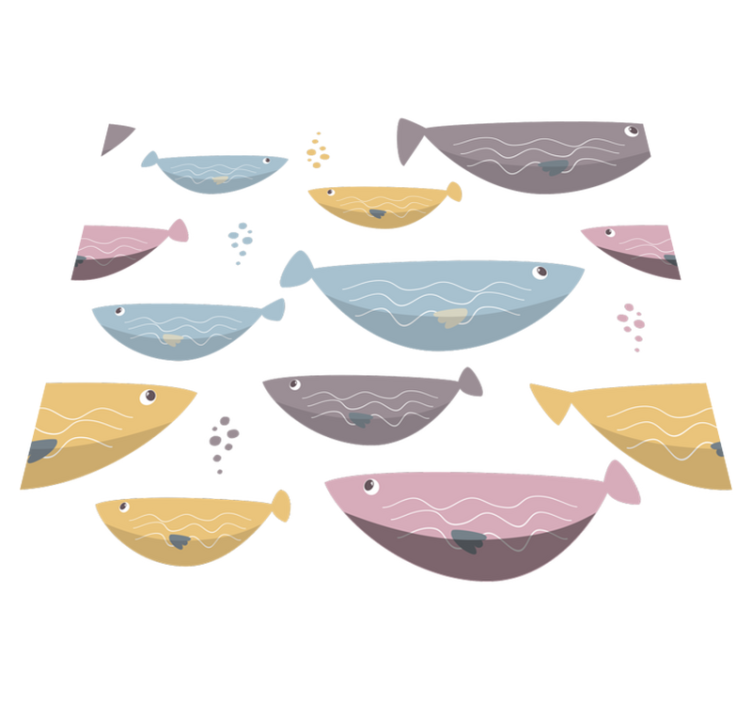 Animal vinyl rug colored fish for children - TenStickers