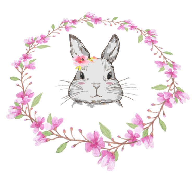 Animal vinyl rug wild africa bunny girl - TenStickers