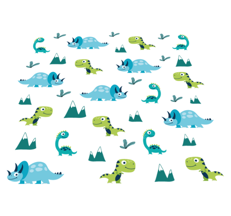 Animal vinyl rug nordic dinosaur mountain set - TenStickers