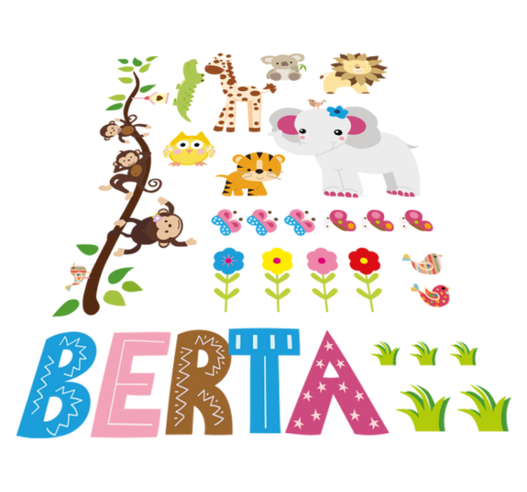 Animal vinyl rug jungle tree personalized design - TenStickers