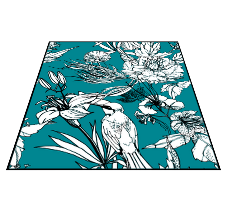 Animal vinyl rug with elegant white bird pattern - TenStickers