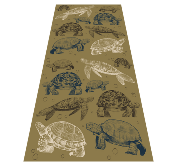 Animal vinyl rug with beige background turtles - TenStickers