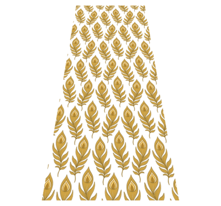 Blue turkey with golden flowers animal vinyl rug - TenStickers