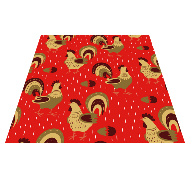 Animal vinyl rug with chinese rooster design - TenStickers