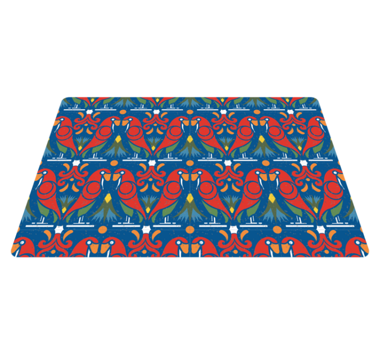 Animal vinyl rug floral design on blue background - TenStickers