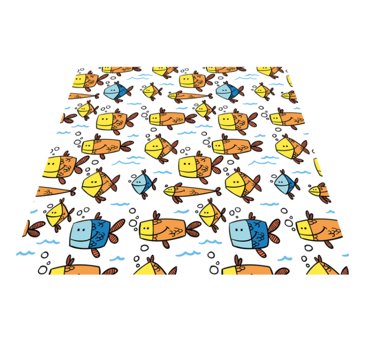 Animal vinyl rug multicolor fish kids style - TenStickers