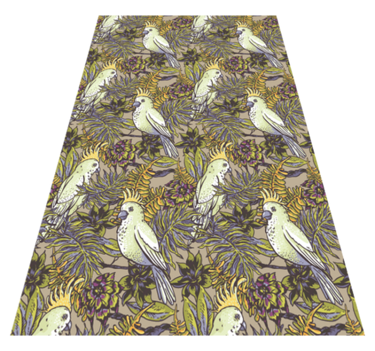 Animal vinyl rug with amazonian parrots design - TenStickers