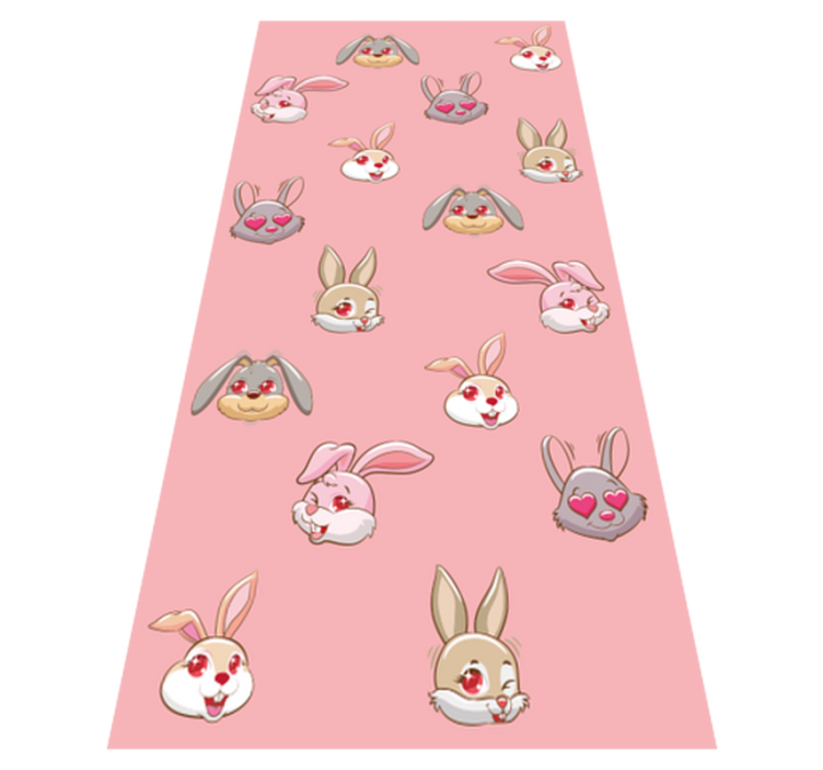 Animal vinyl rug cute bunny faces - TenStickers