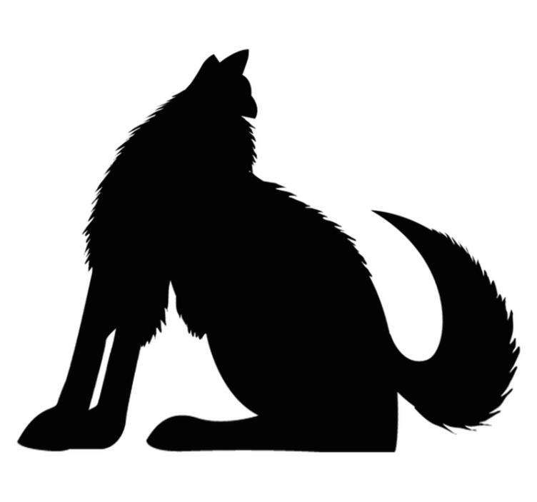 Sitting dog silhouette animal vinyl rug - TenStickers