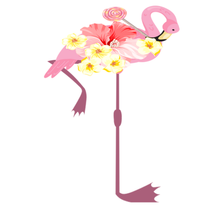 Animal vinyl rug flamingo floral design - TenStickers