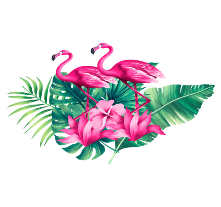 Animal vinyl rug flamingos and foliage - TenStickers