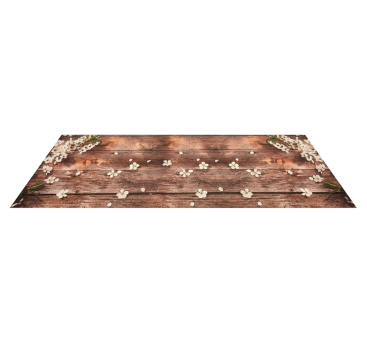 Kitchen vinyl rug floral wood design - TenStickers