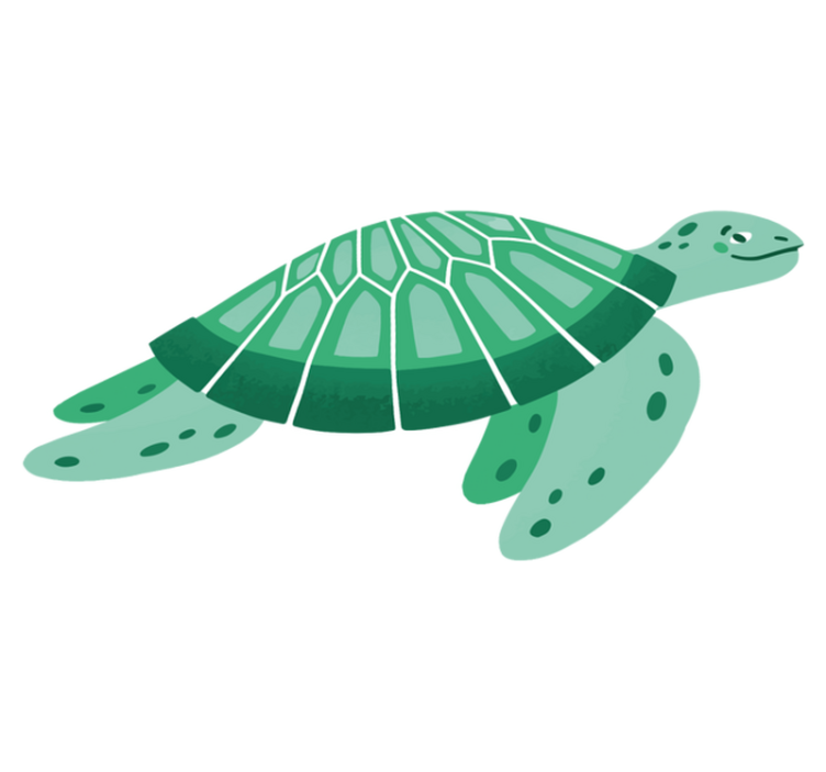 Animal vinyl rug playful turtle design - TenStickers