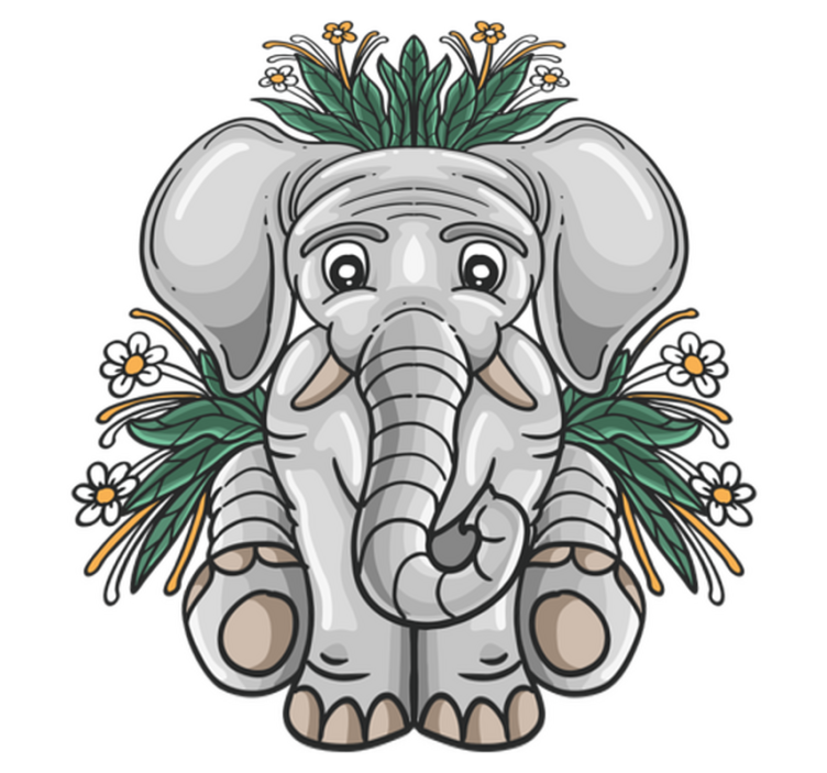 Animal vinyl rug cute elephant design - TenStickers