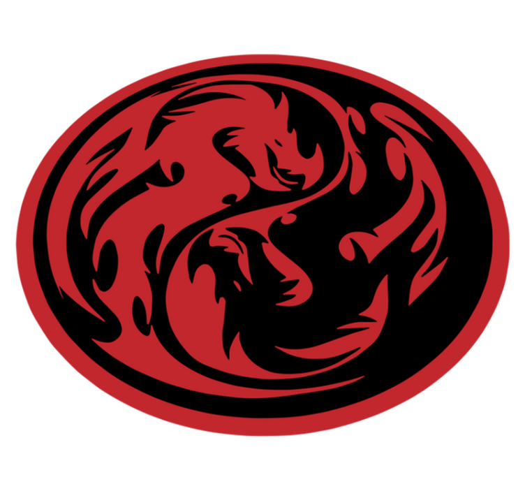 Yin yang dragons animal vinyl rug - TenStickers