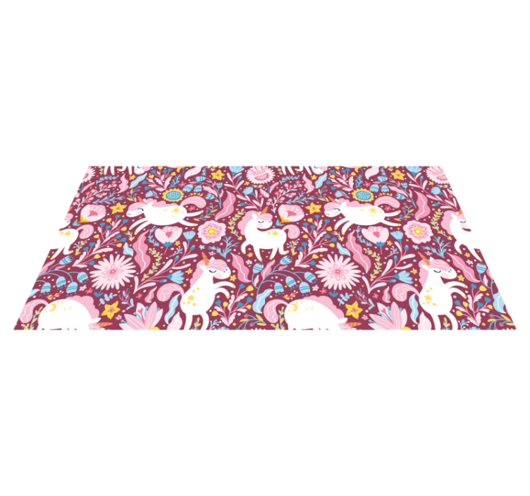 Animal vinyl rug playful unicorns design - TenStickers