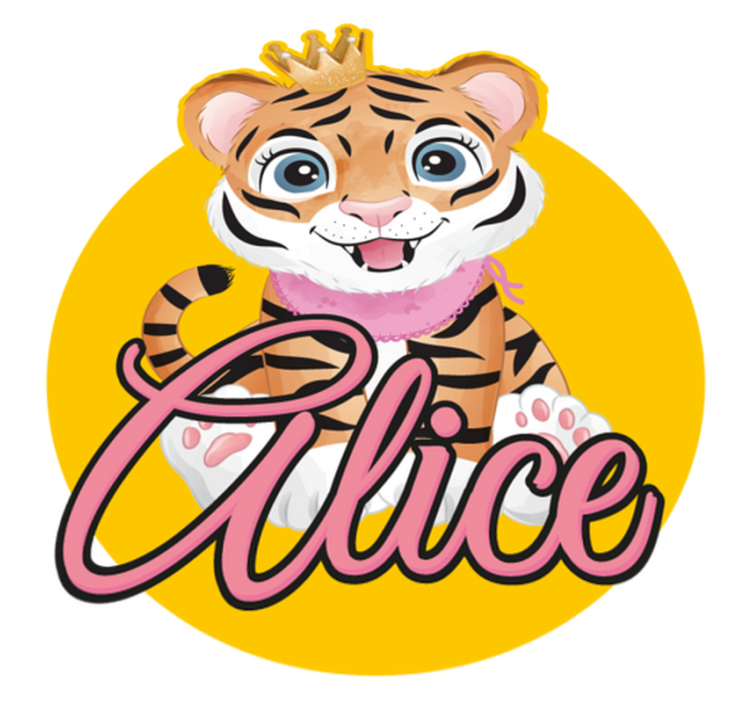 Cute tiger illustration animal vinyl rug - TenStickers