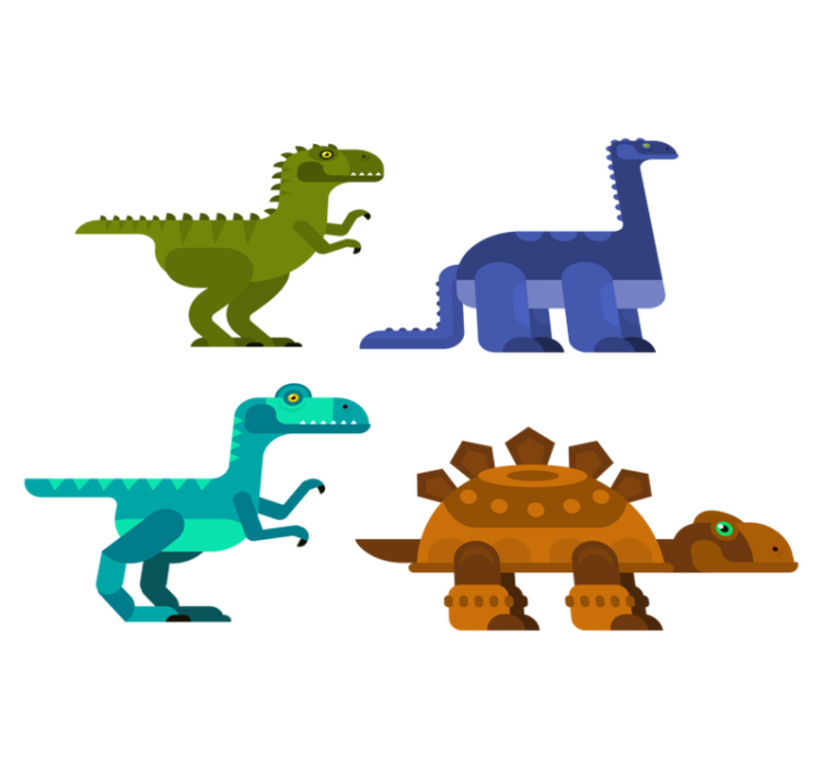 Animal vinyl rug featuring colorful dinosaurs - TenStickers