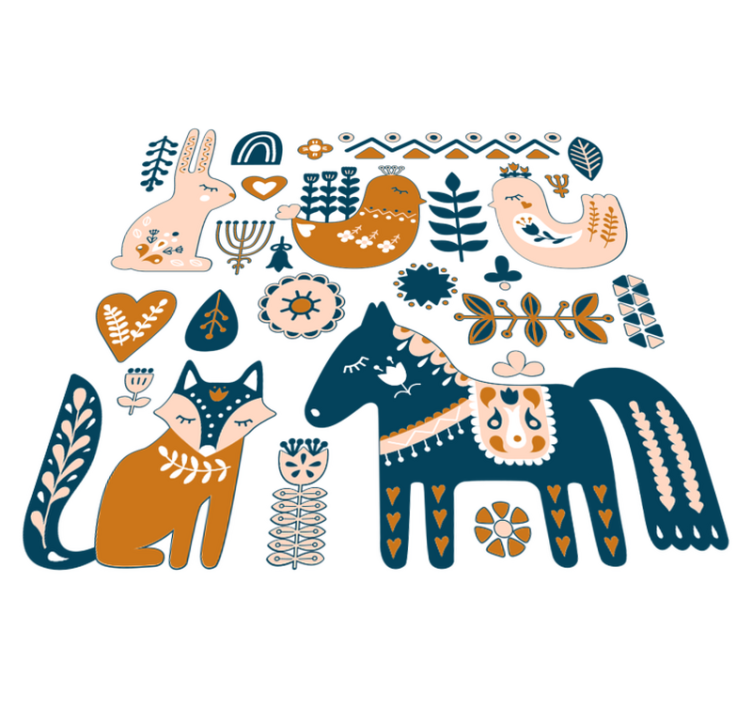 Animal vinyl rug with colorful animal designs - TenStickers