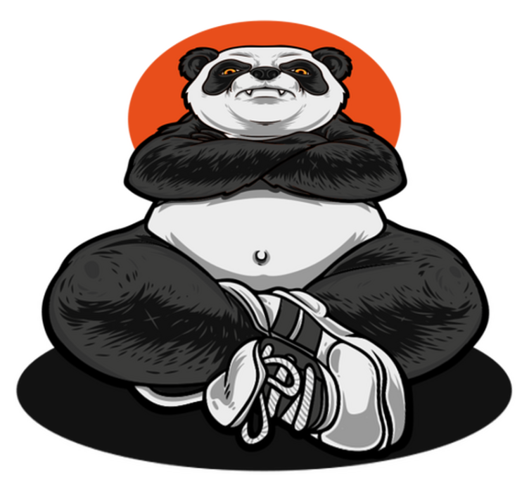 Panda embracing calmness animal vinyl rug - TenStickers