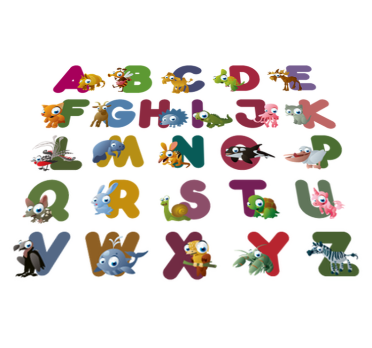 Animal alphabet animal vinyl rug - TenStickers