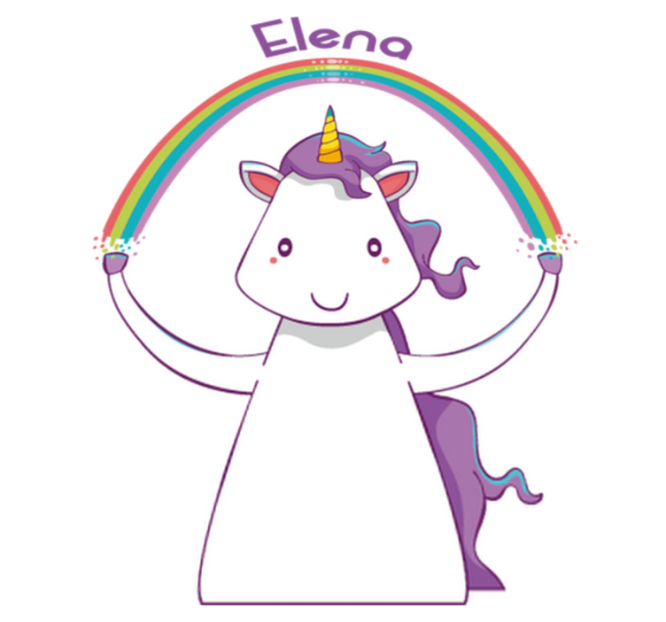 Animal vinyl rug with unicorn and rainbow design - TenStickers