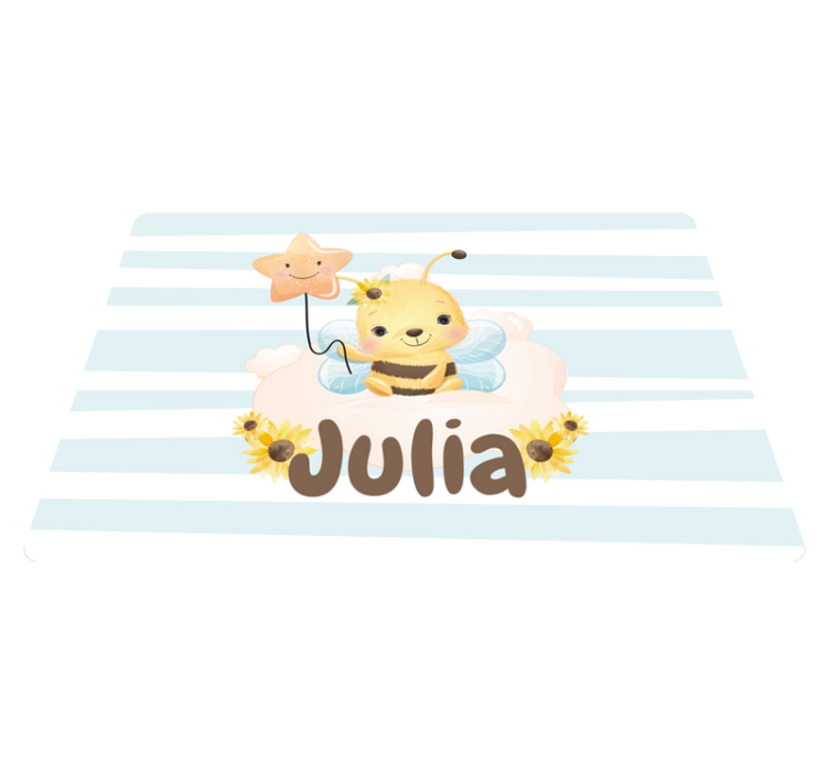Cute animal bee personalized vinyl rug - TenStickers