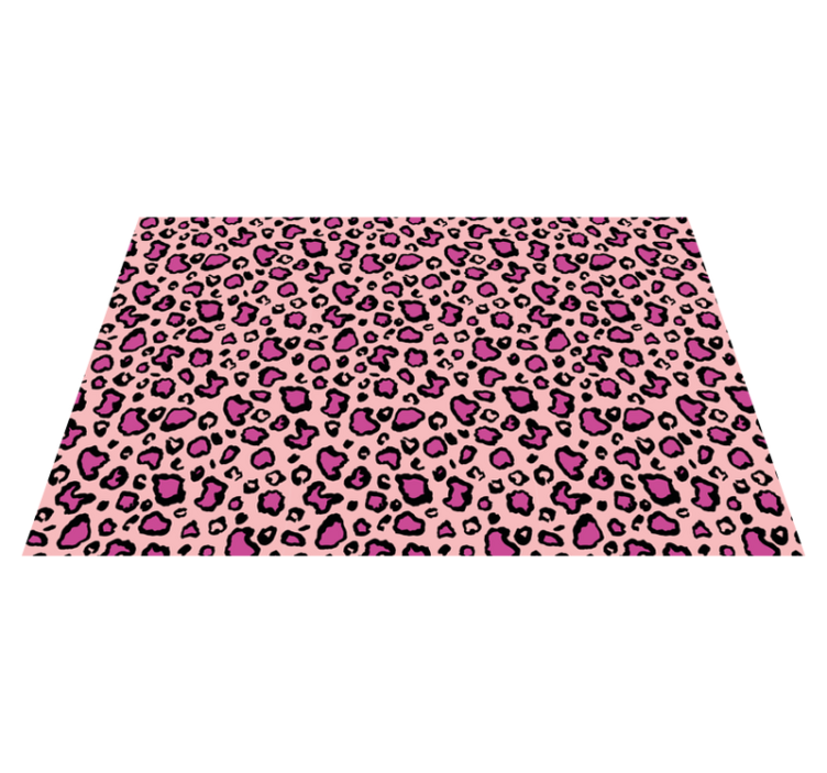 Pink and black classic leopard imitation animal vinyl rug - TenStickers