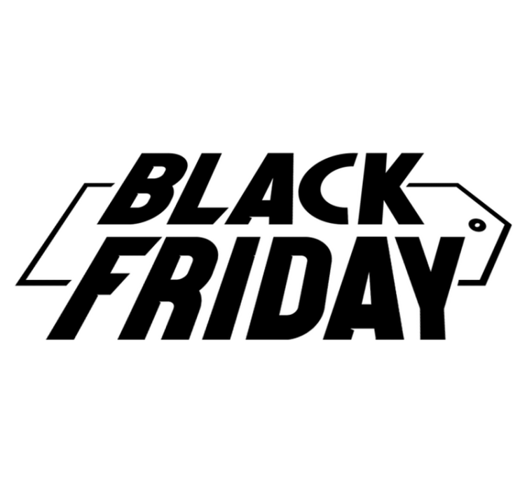 Black friday vinyl rug in elegant cursive style - TenStickers
