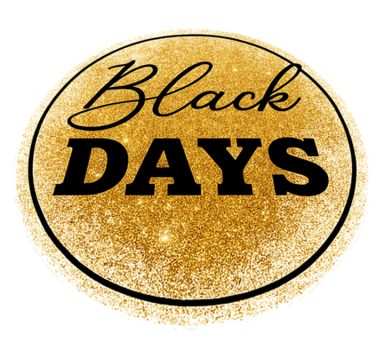 Black friday vinyl rug in white and gold design - TenStickers
