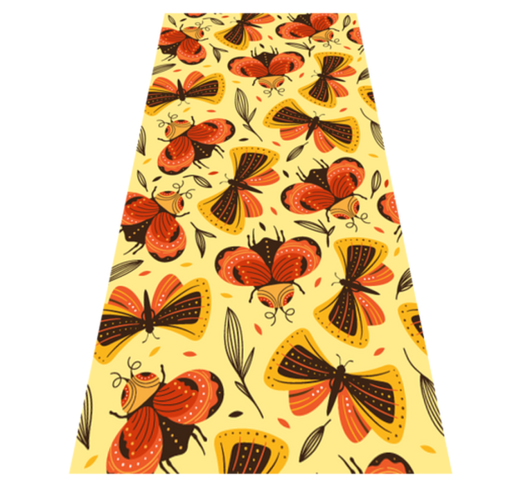 Animal vinyl rug butterfly on flower design - TenStickers