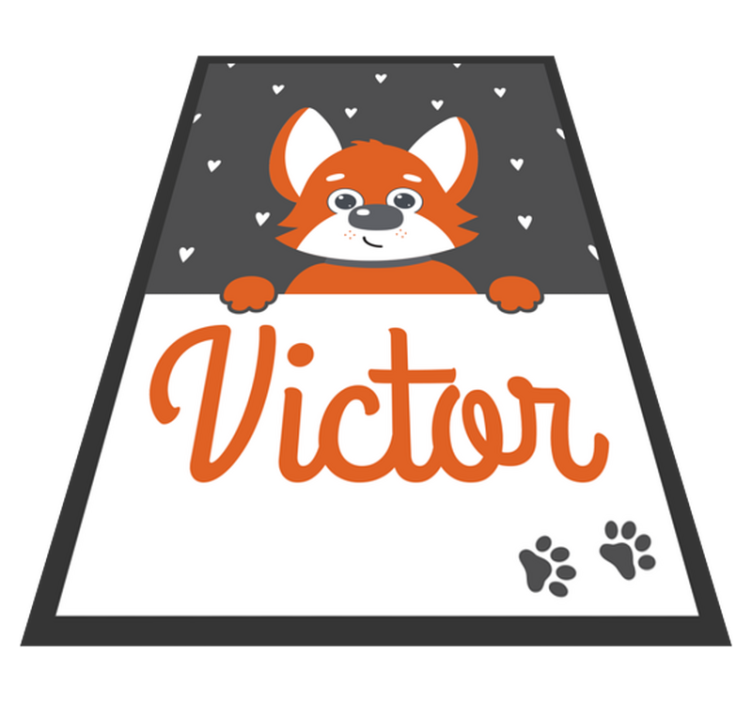 Animal vinyl rug dog kids name poster - TenStickers