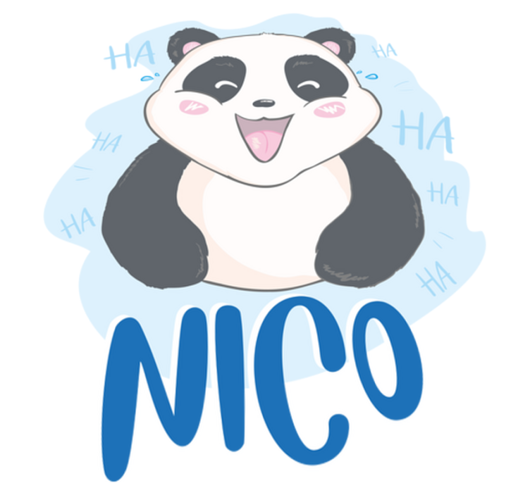 Animal vinyl rug baby panda surprised with name - TenStickers