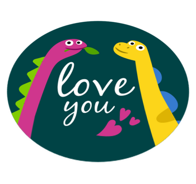 Love you dinosaur animal vinyl rug - TenStickers