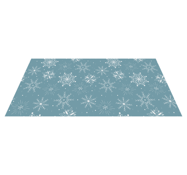 Christmas vinyl rug in blue and white snowflakes - TenStickers