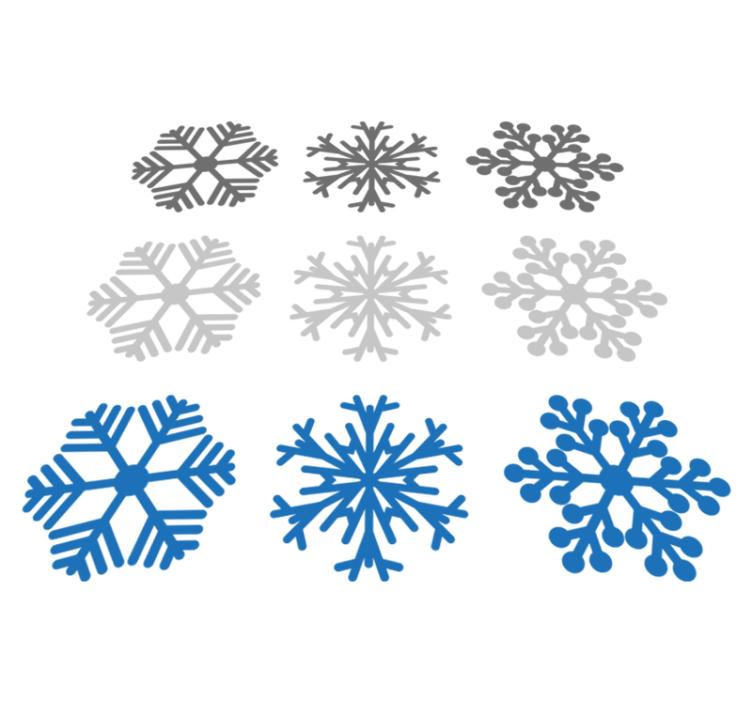 Christmas vinyl rug in gray and blue snowflakes - TenStickers